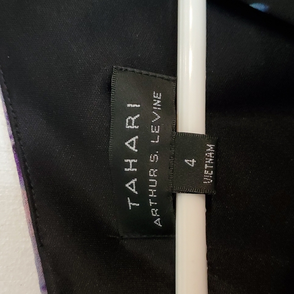 New Tahari women's 4 colorful floral mid dress with waist tie - Picture 6 of 9